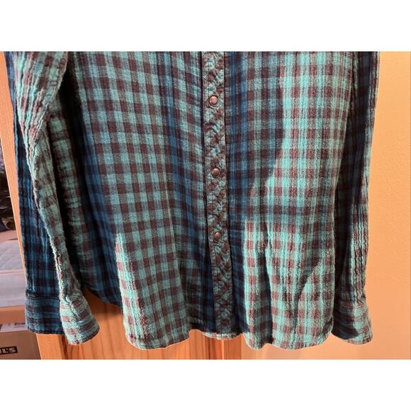 44mm Legendary Work Wear Original Vintage Men’s XL Blue Plaid Snap Button Shirt - Picture 16 of 16